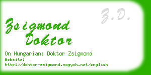 zsigmond doktor business card